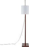 LS-ARTUROFL-WLW Contemporary Walnut Wood Floor Lamp with White Shade - Arturo