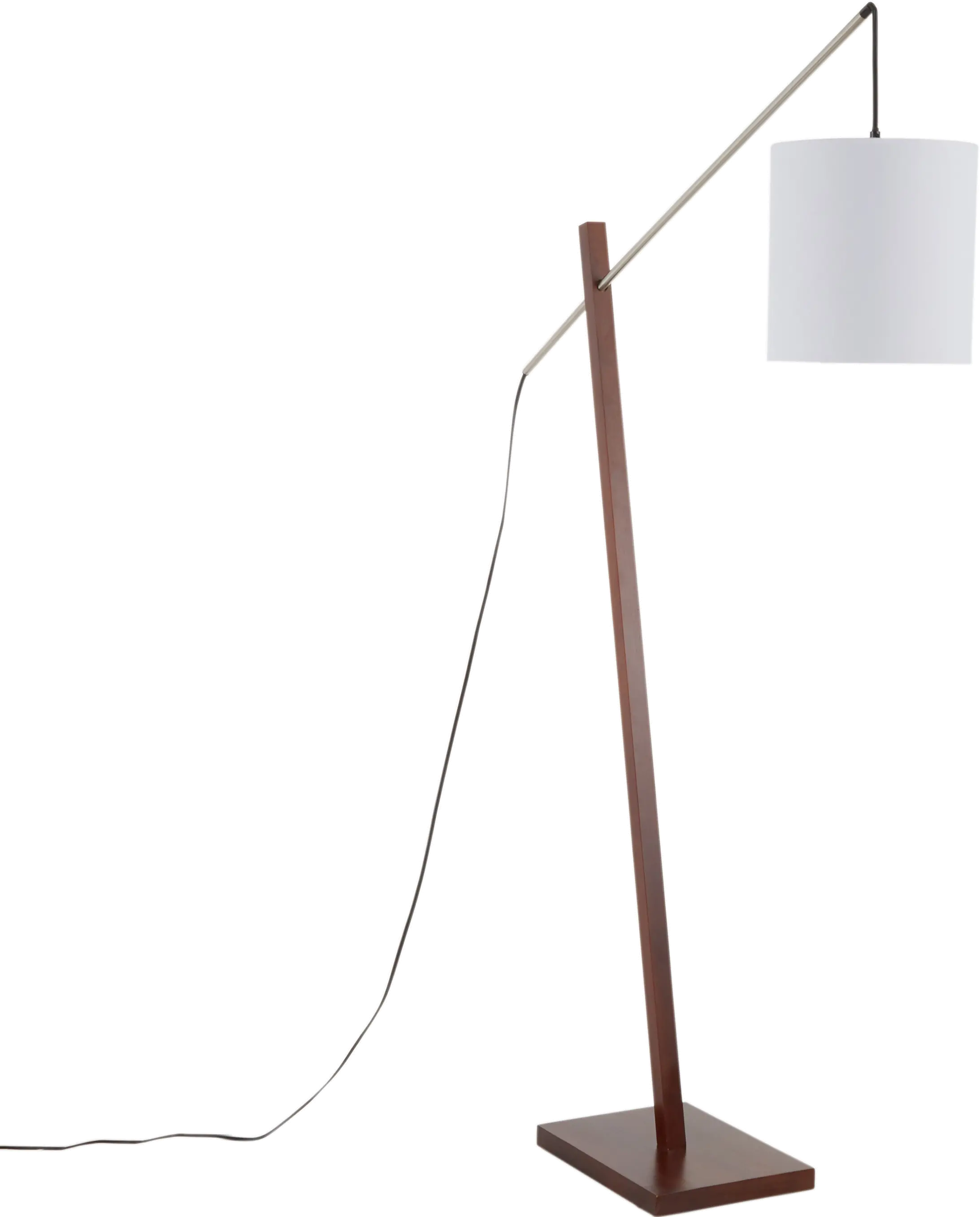 LS-ARTUROFL-WLW Contemporary Walnut Wood Floor Lamp with White Shade - Arturo-8