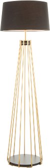 LS-CANARY-FL-AUBK Contemporary Gold Metal Floor Lamp with Black Shade - Canary