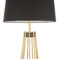 LS-CANARY-FL-AUBK Contemporary Gold Metal Floor Lamp with Black Shade - Canary-2