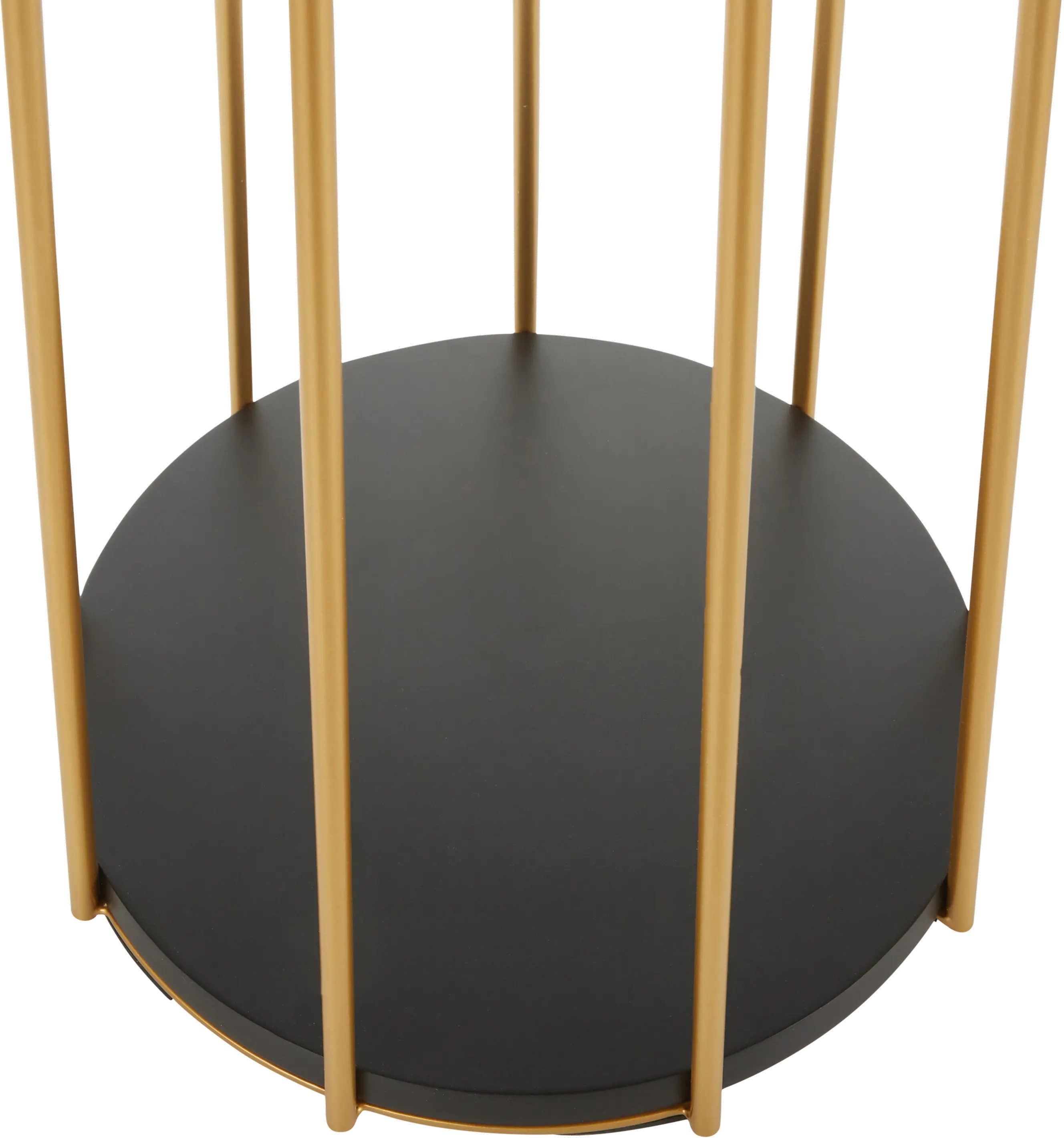 LS-CANARY-FL-AUBK Contemporary Gold Metal Floor Lamp with Black Shade - Canary-3