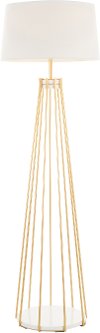LS-CANARY-FL-AUW Contemporary Gold Metal Floor Lamp with White Shade - Canary
