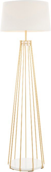LS-CANARY-FL-AUW Contemporary Gold Metal Floor Lamp with White Shade - Canary-1