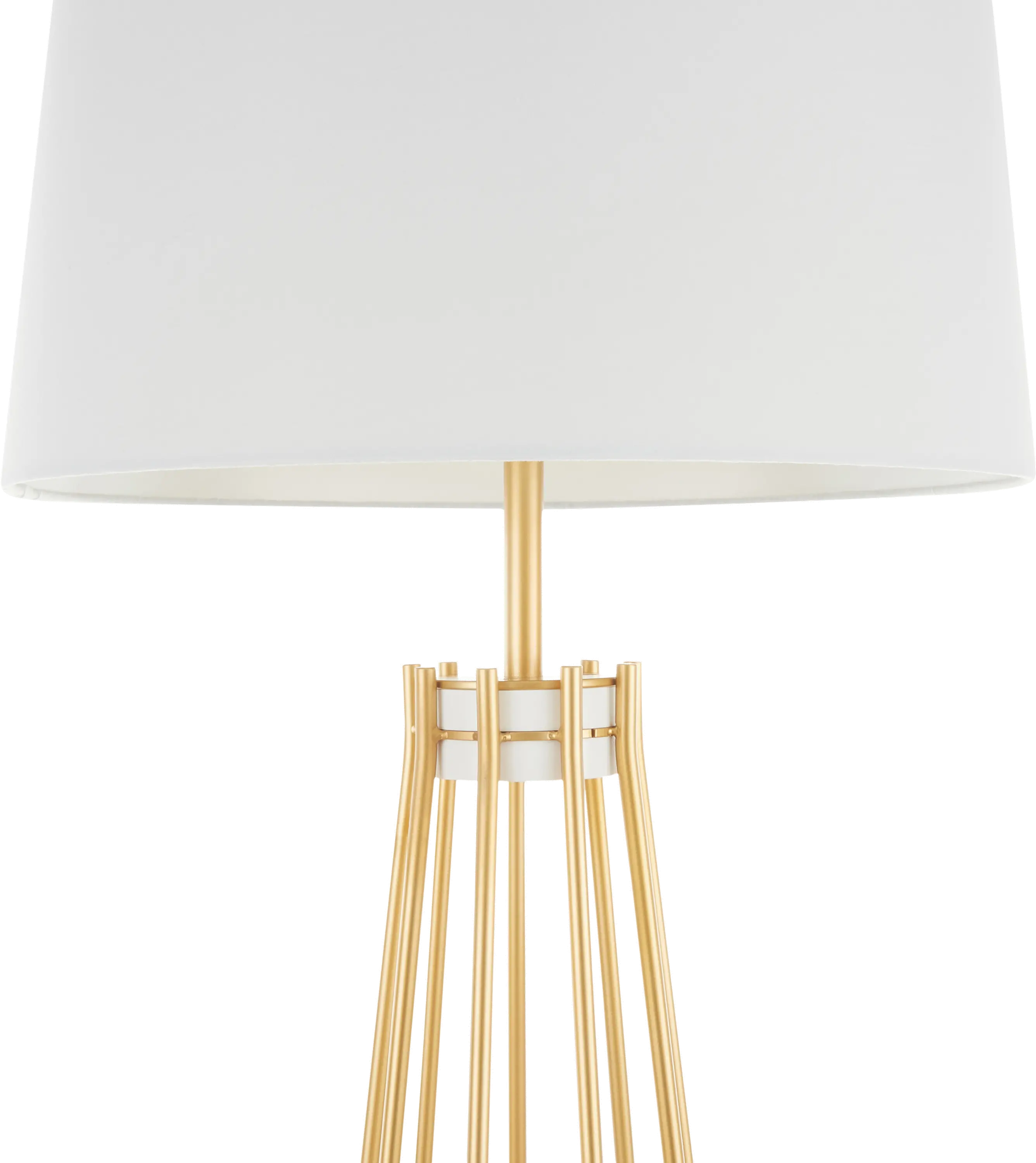 LS-CANARY-FL-AUW Contemporary Gold Metal Floor Lamp with White Shade - Canary-2