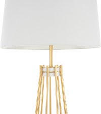 LS-CANARY-FL-AUW Contemporary Gold Metal Floor Lamp with White Shade - Canary-2