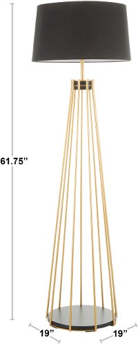 LS-CANARY-FL-AUW Contemporary Gold Metal Floor Lamp with White Shade - Canary-5