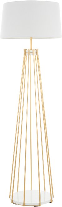 LS-CANARY-FL-AUW Contemporary Gold Metal Floor Lamp with White Shade - Canary-6