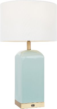 LS-CARMEN-ABGN Contemporary Green Ceramic and Antique Brass Table Lamp - Carmen-1