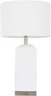 LS-CARMEN-SSW Contemporary White Ceramic and Antique Brass Table Lamp - Carmen
