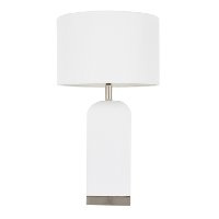 LS-CARMEN-SSW Contemporary White Ceramic and Antique Brass Table Lamp - Carmen