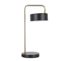 LS-PUCKTB-BKAU Contemporary Black and Gold Metal Table Lamp - Puck-4