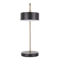 LS-PUCKTB-BKAU Contemporary Black and Gold Metal Table Lamp - Puck-6