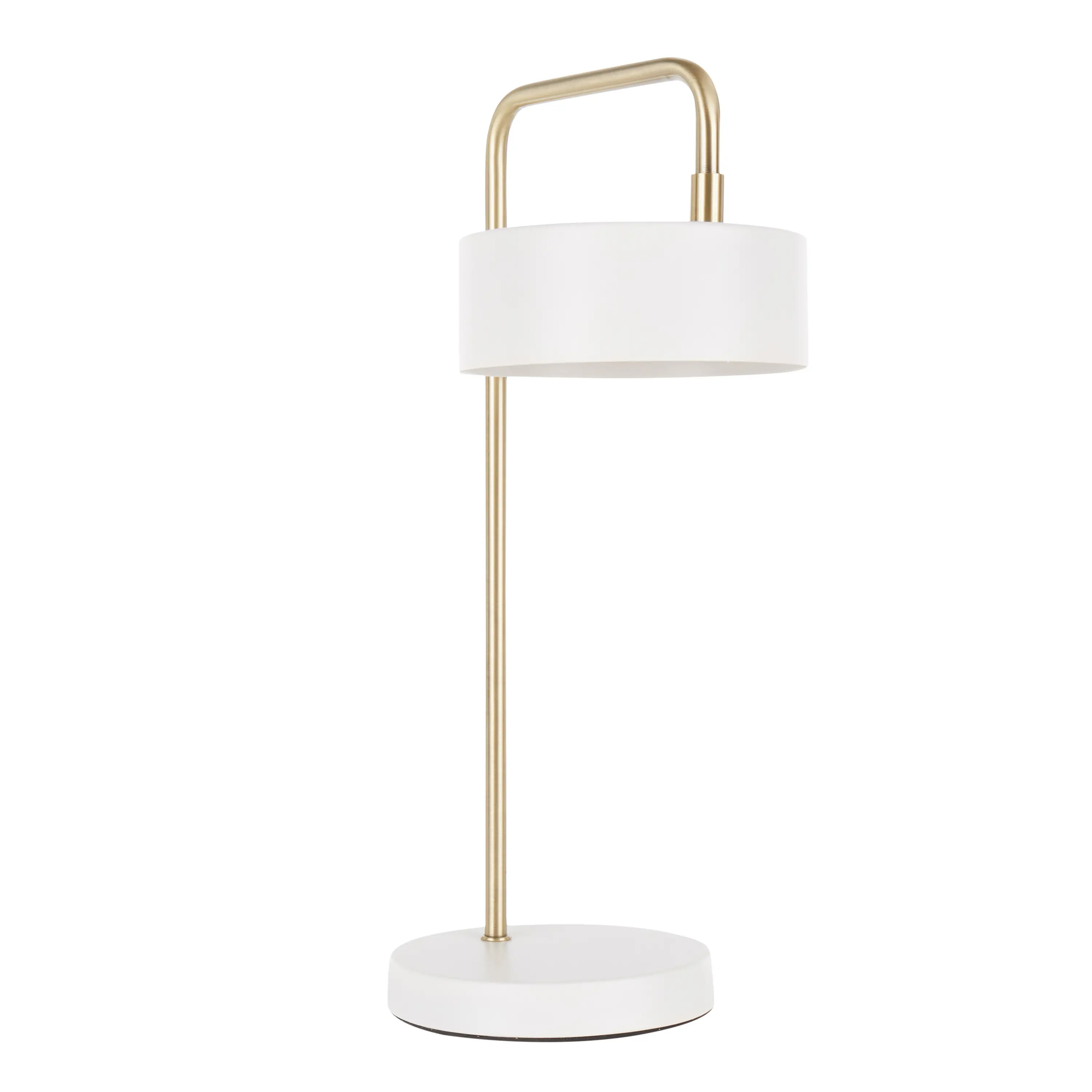 LS-PUCKTB-WAU Contemporary White and Gold Metal Table Lamp - Puck-3