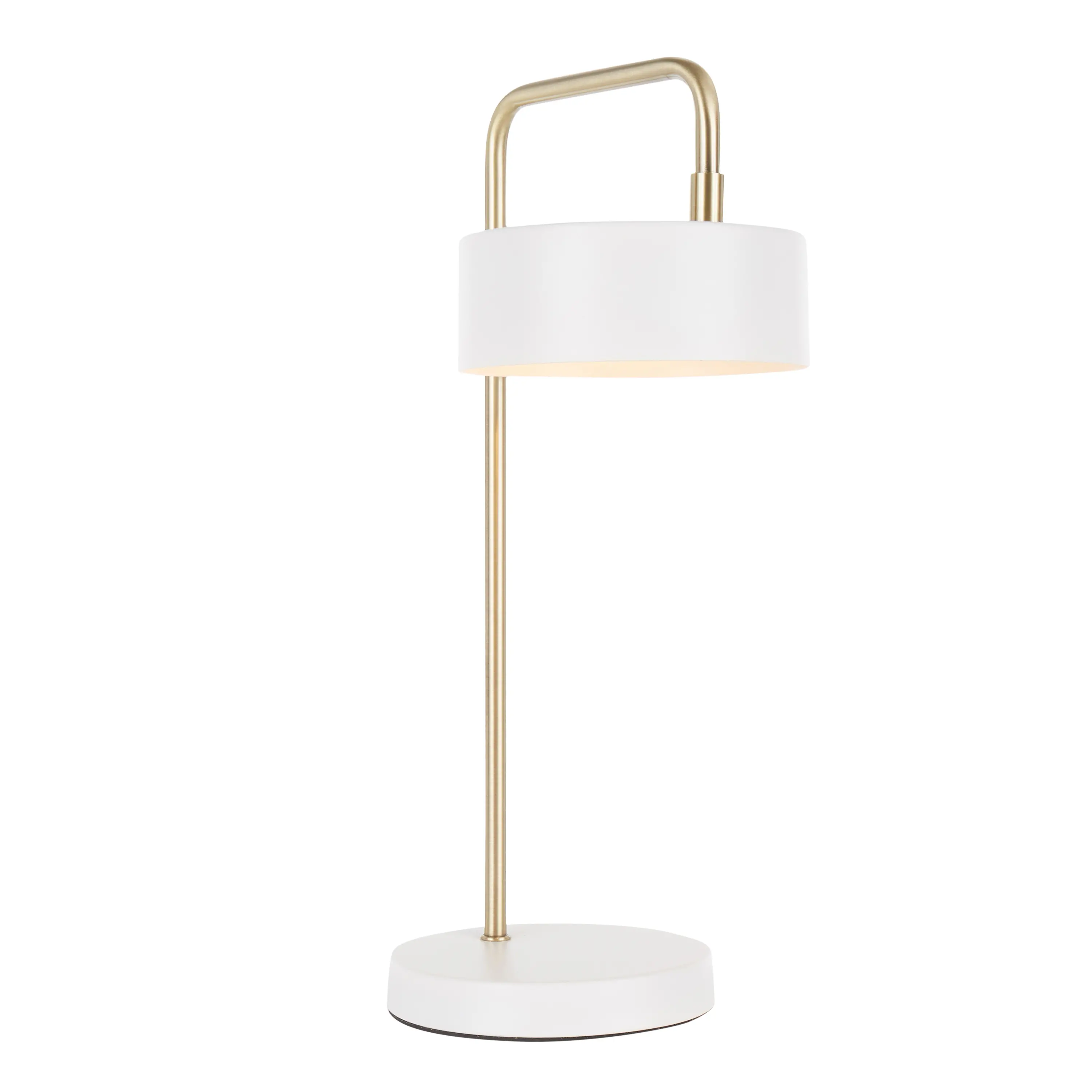 LS-PUCKTB-WAU Contemporary White and Gold Metal Table Lamp - Puck-4