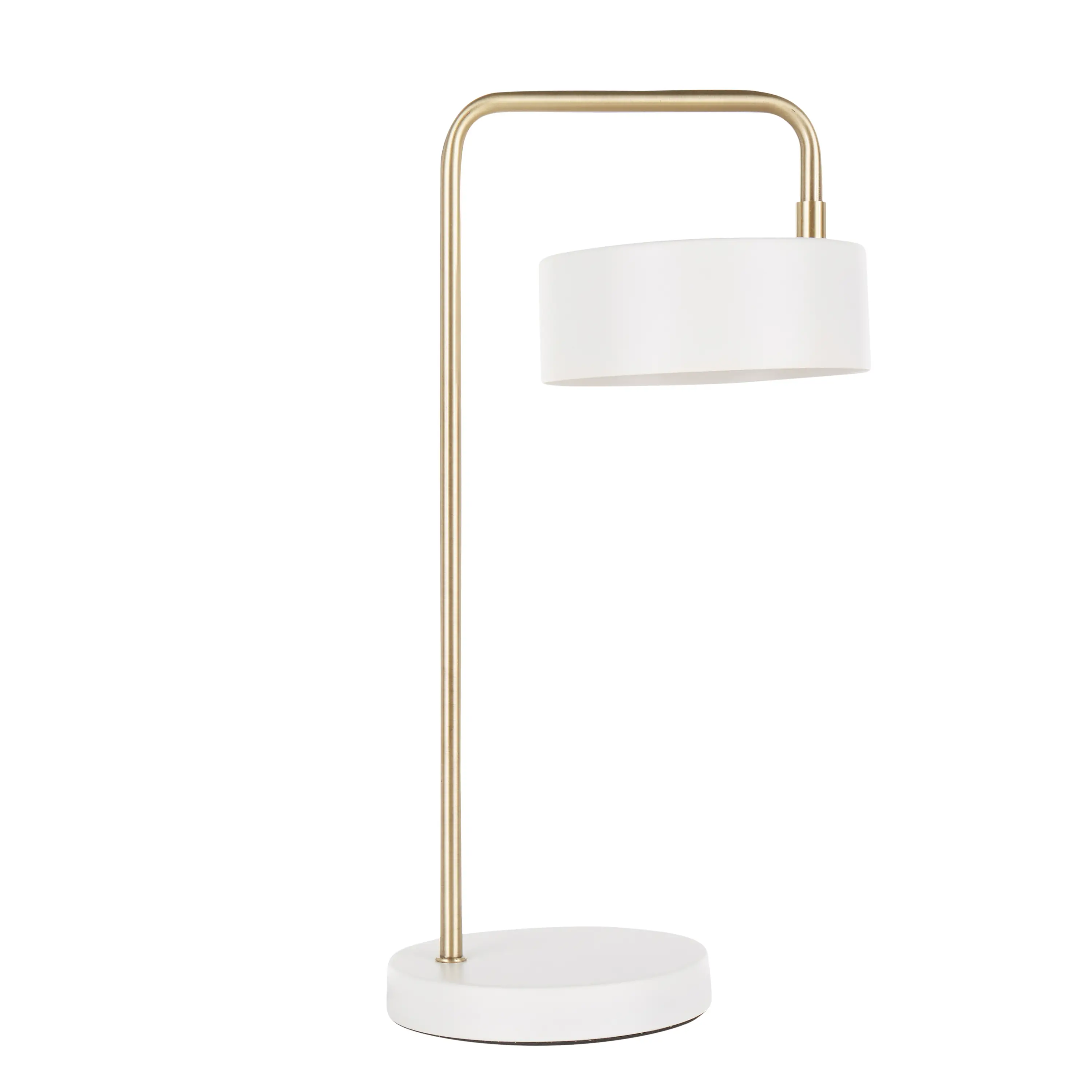 LS-PUCKTB-WAU Contemporary White and Gold Metal Table Lamp - Puck-5
