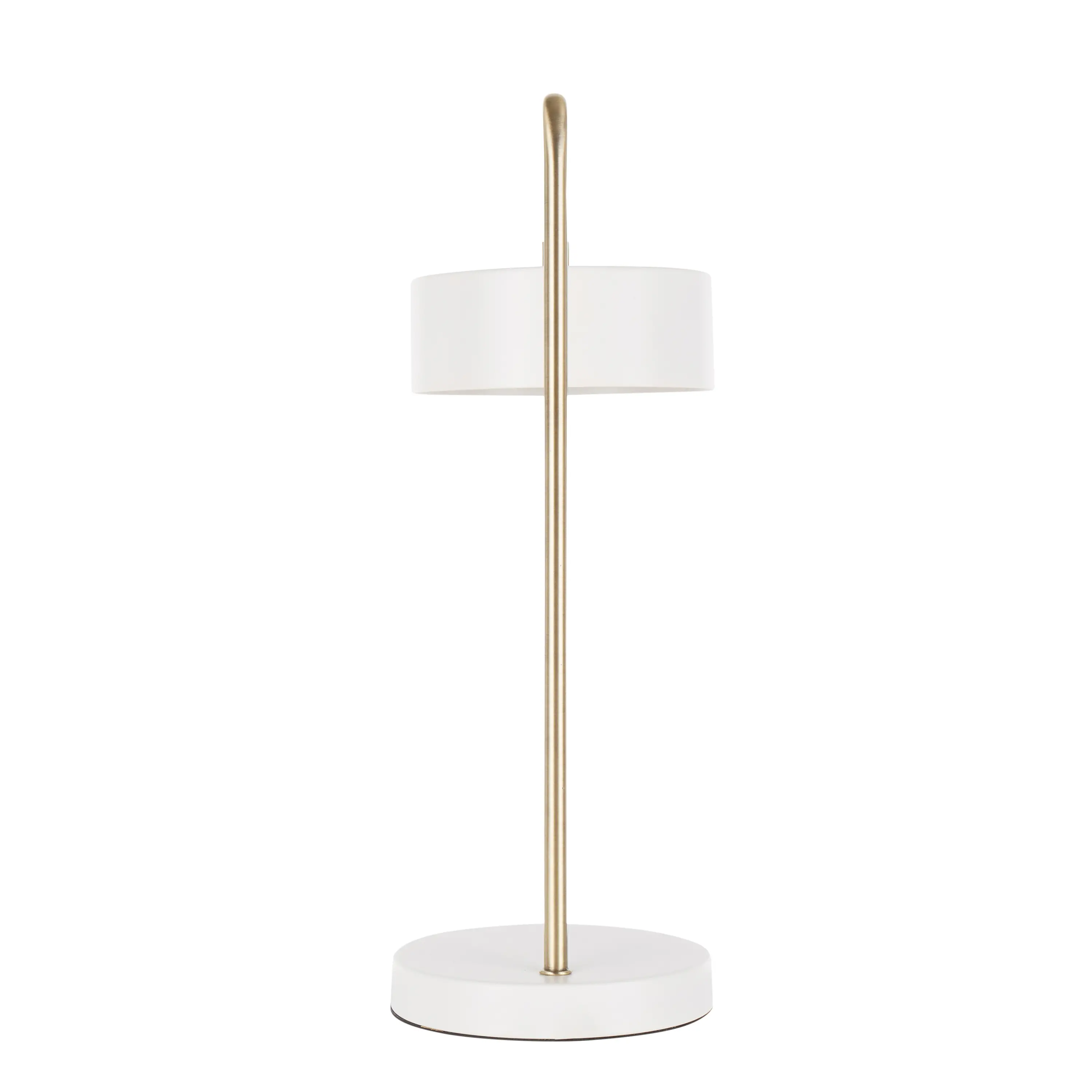LS-PUCKTB-WAU Contemporary White and Gold Metal Table Lamp - Puck-6