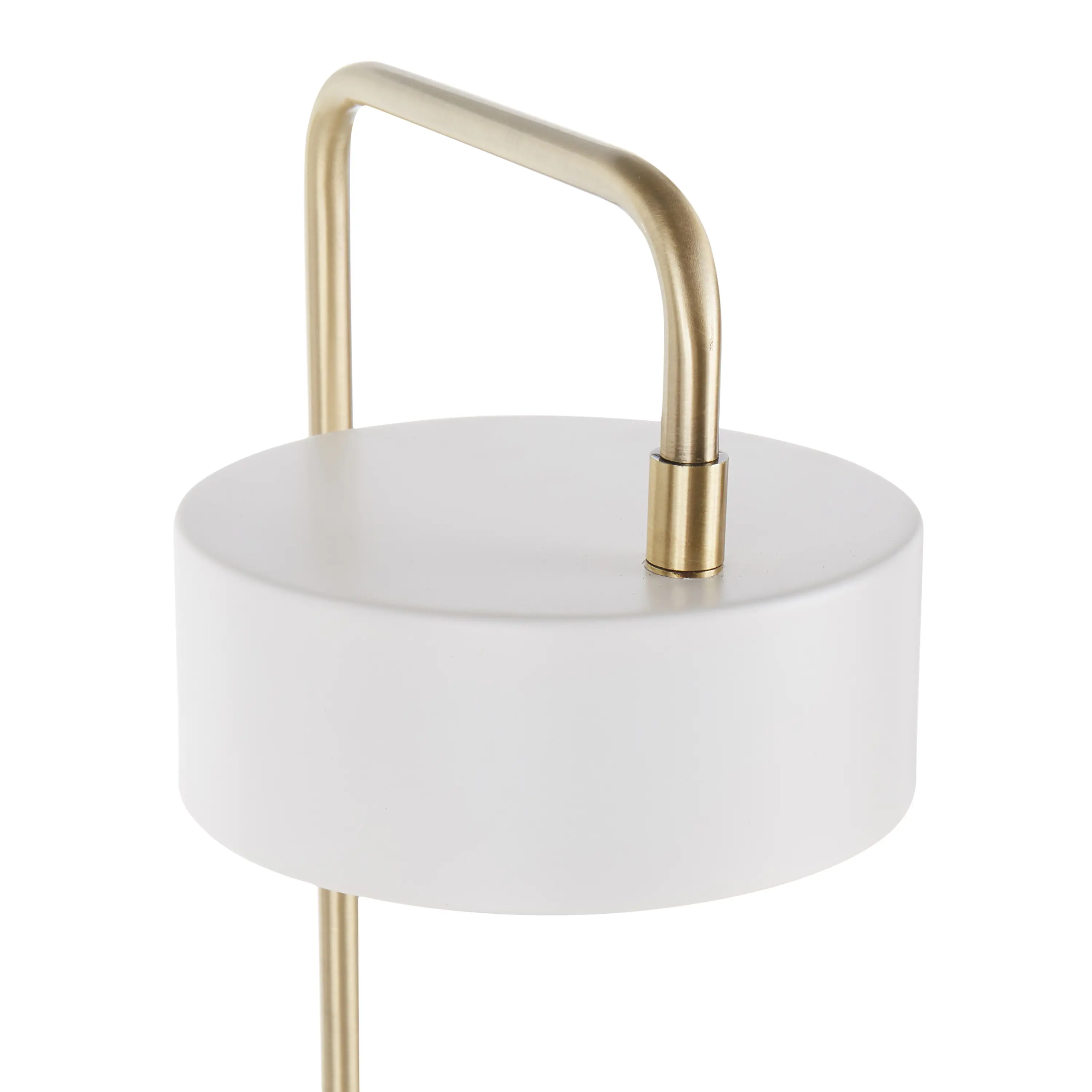 LS-PUCKTB-WAU Contemporary White and Gold Metal Table Lamp - Puck-8