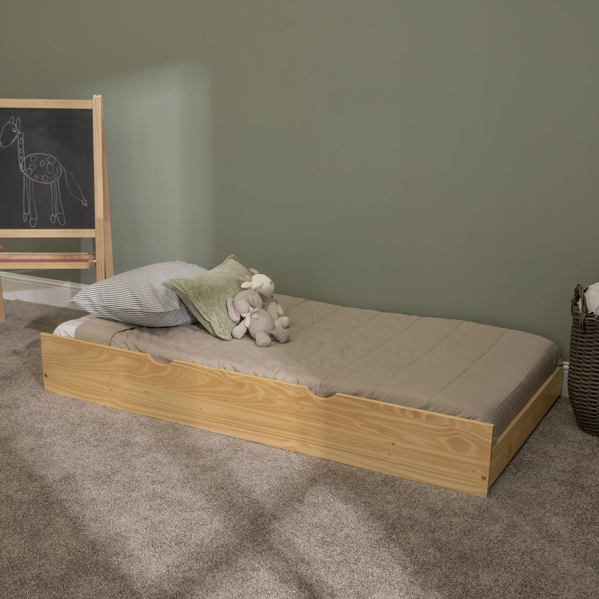 BTW40NL Natural Solid Wood Trundle Bed - WE Trundles-2