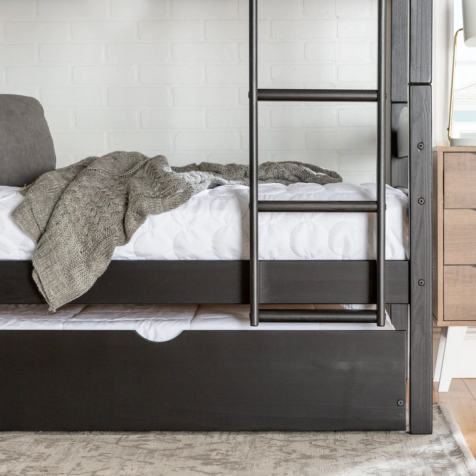 BTW40BL Black Solid Wood Trundle Bed - WE Trundles-2