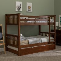 BWTOTMSWT-TR Walnut Brown Solid Wood Twin-Over-Twin Bunk Bed with Trundle - Violet-2