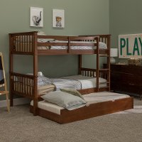 BWTOTMSWT-TR Walnut Brown Solid Wood Twin-Over-Twin Bunk Bed with Trundle - Violet-3