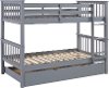 Gray Solid Wood Twin-Over-Twin Bunk Bed with Trundle - Violet