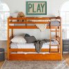 Honey Brown Twin-Over-Twin Bunk Bed with Trundle - Sunflower