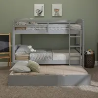 BWSTOTGY-TR Gray Twin-Over-Twin Bunk Bed with Trundle - Sunflower