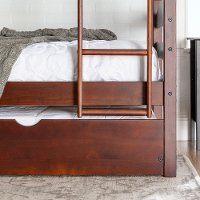 Espresso Brown Twin-Over-Twin Bunk Bed with Trundle - Sunflower-3