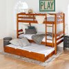 Cherry Twin-Over-Twin Bunk Bed with Trundle - Sunflower