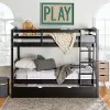 BWSTOTBL-TR Black Twin-Over-Twin Bunk Bed with Trundle - Walker Edison