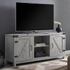 Gray Farmhouse 58 Inch TV Stand - Barn Door