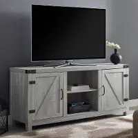 W58BDSDST Gray Farmhouse 58 Inch TV Stand - Barn Door