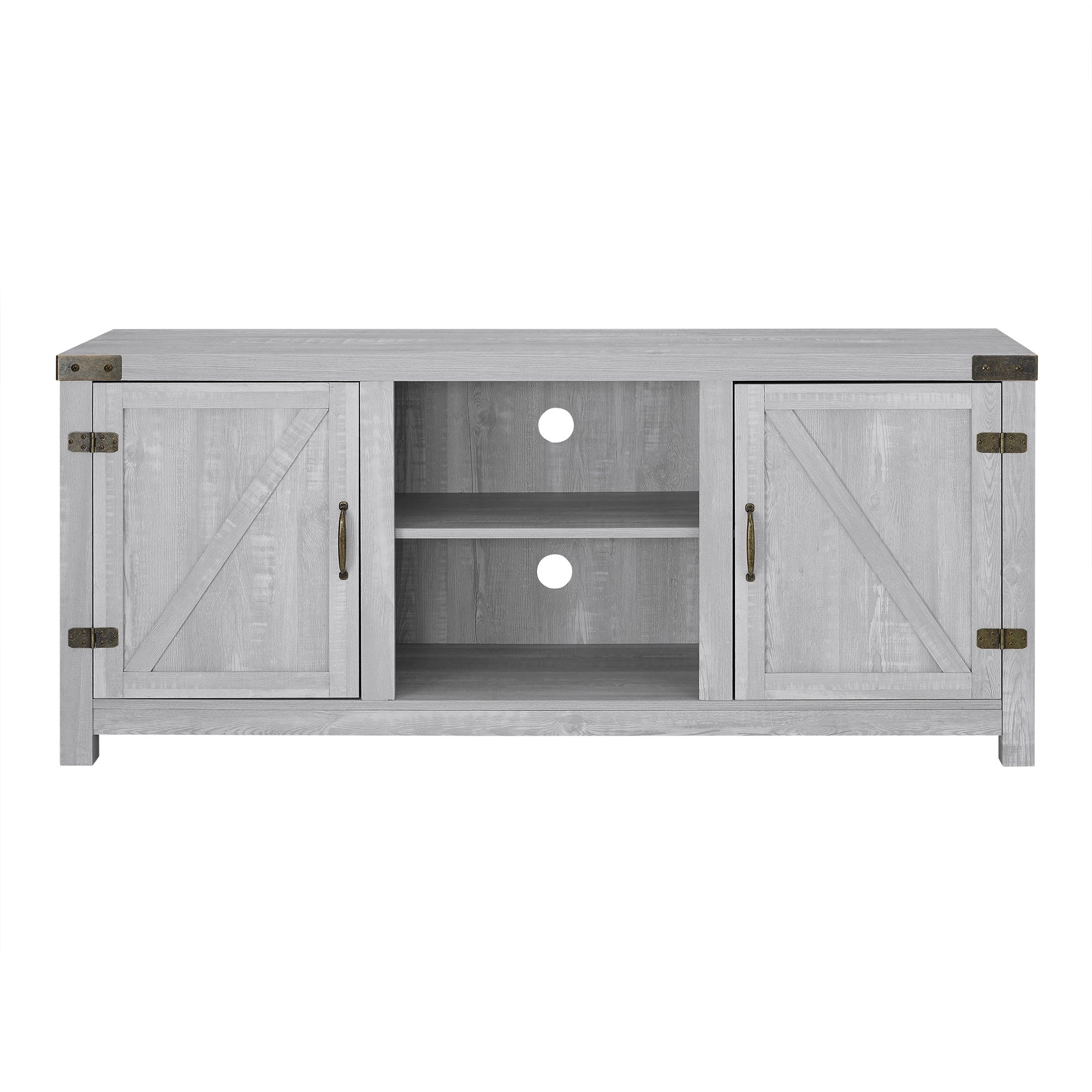 W58BDSDST Gray Farmhouse 58 Inch TV Stand - Barn Door-2