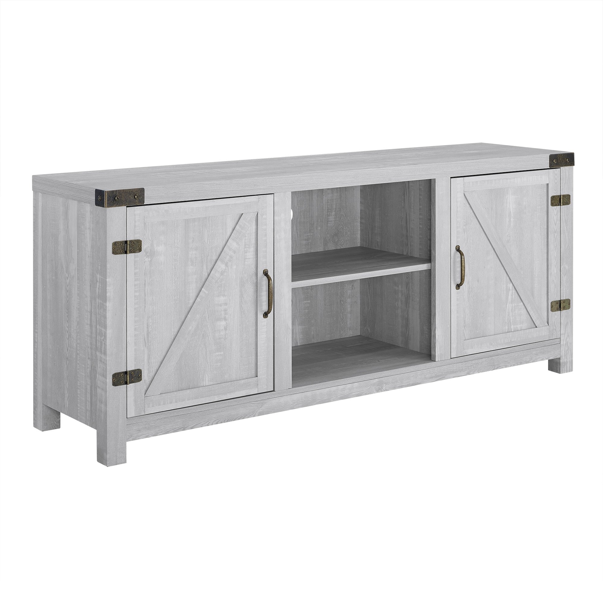 W58BDSDST Gray Farmhouse 58 Inch TV Stand - Barn Door-3