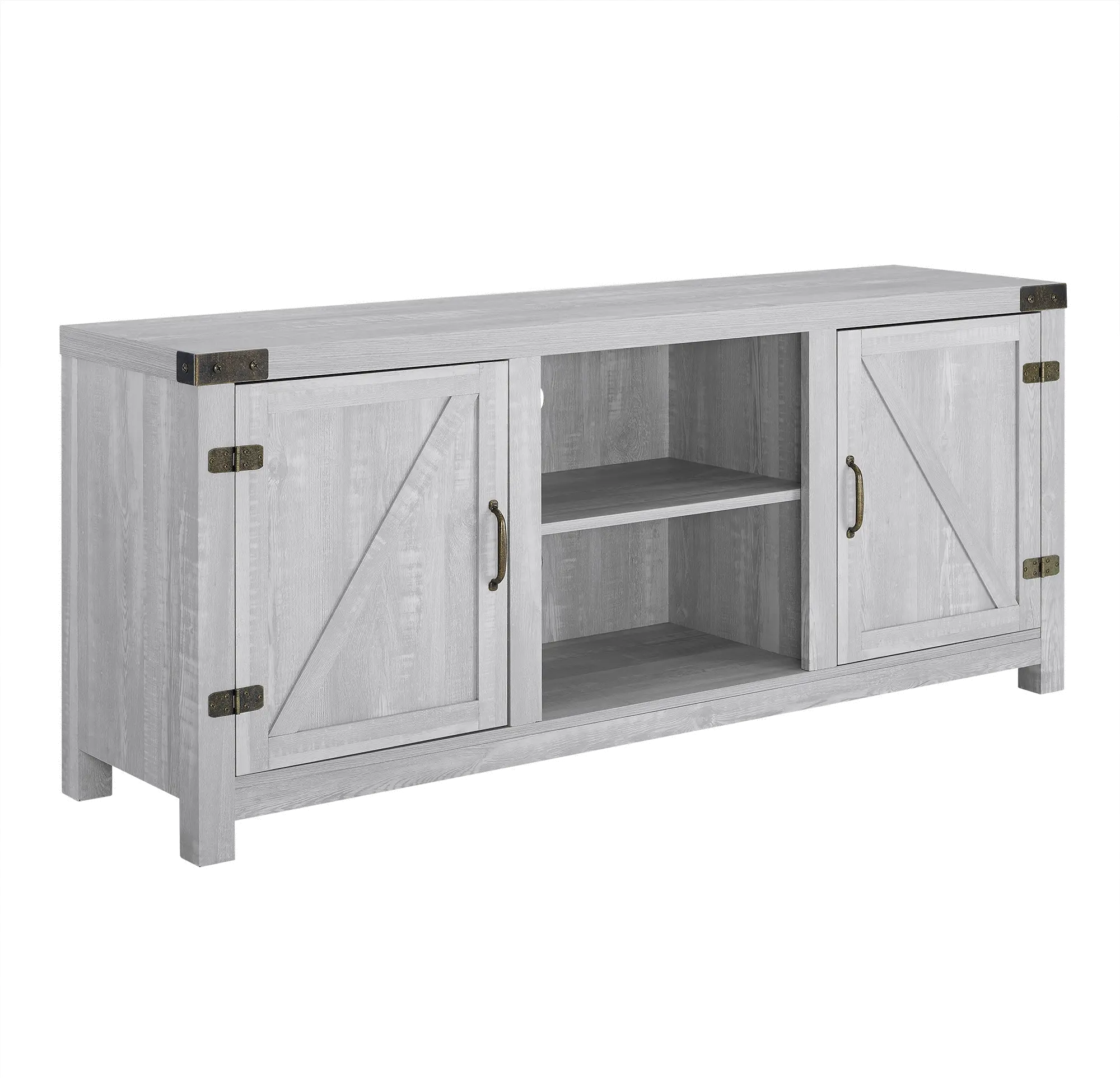 W58BDSDST Gray Farmhouse 58 Inch TV Stand - Barn Door-3