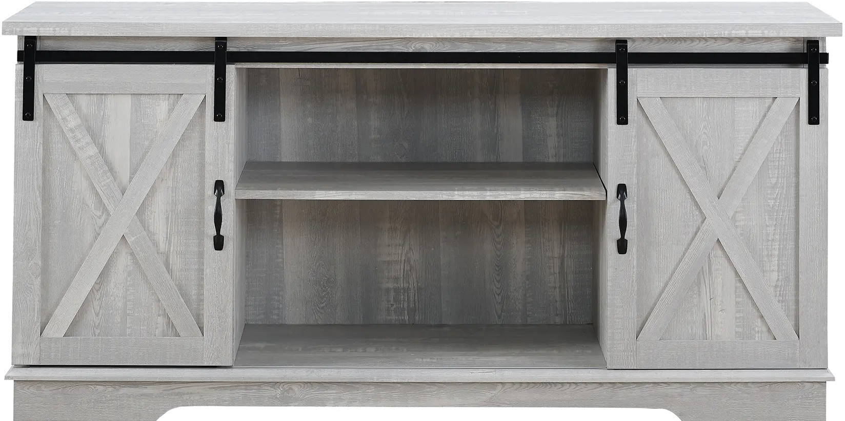 W58SBDST Gray Country 58 Inch TV Stand - Barn Door-3