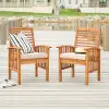 OWC2BR Acacia Wood Outdoor Patio Chairs with Cushions, set of 2 - Midland