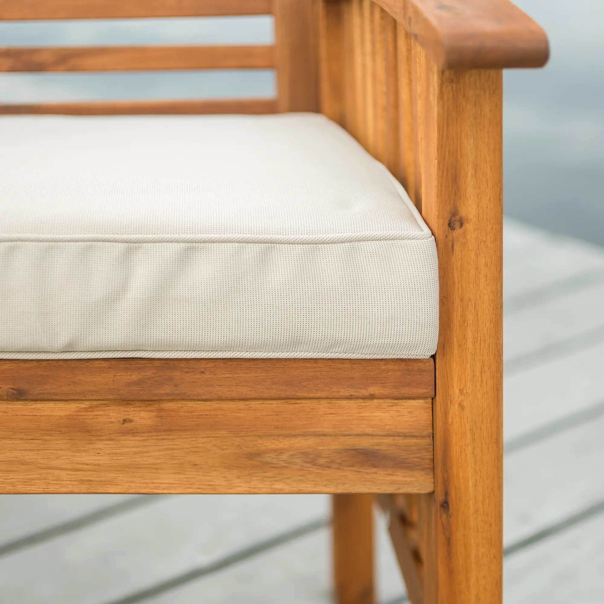 OWC2BR Acacia Wood Outdoor Patio Chairs with Cushions, set of 2 - Midland-2