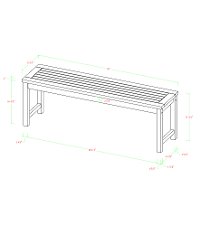 OWB7SBR Acacia Wood Brown Outdoor Patio Bench - Midland-2