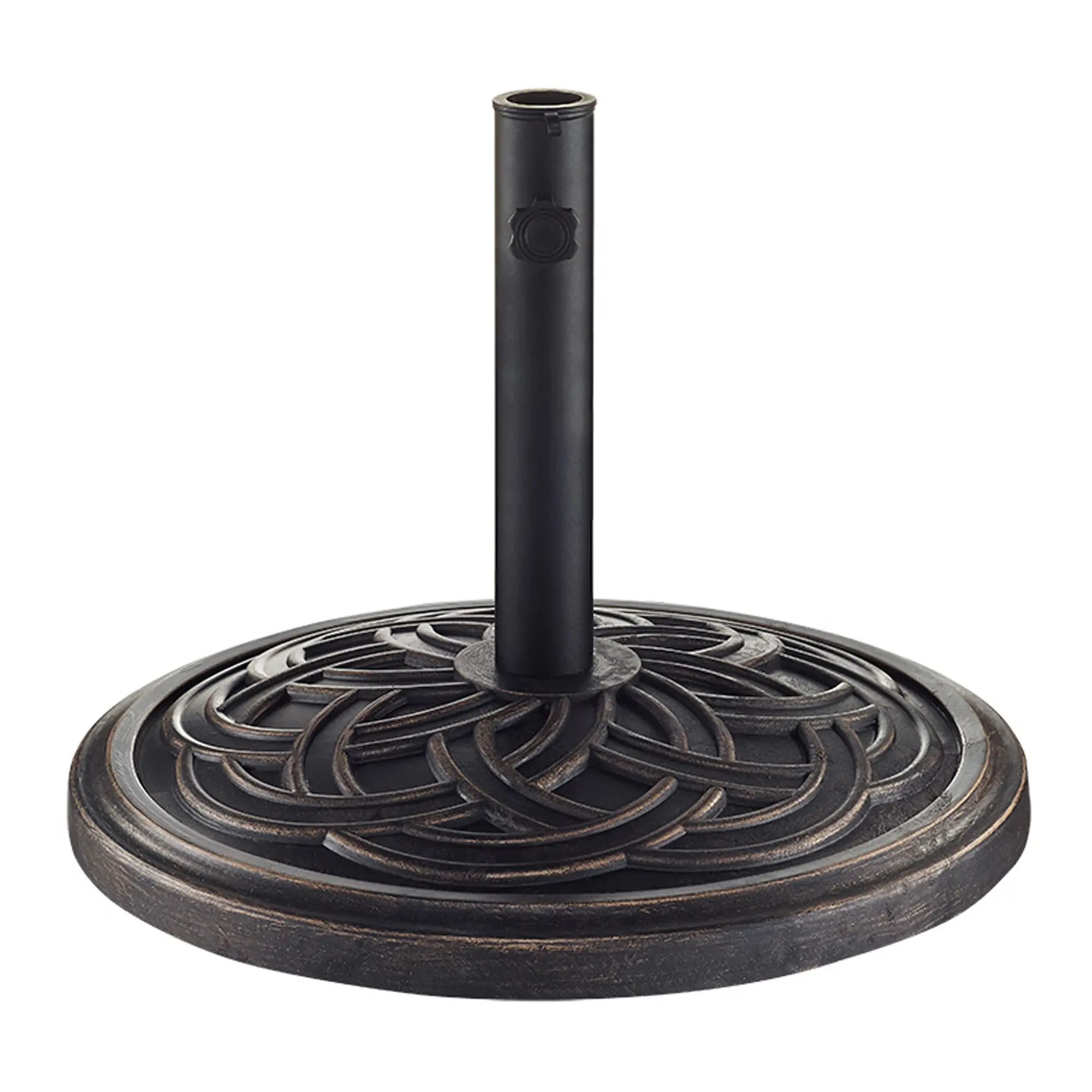 UB30RCWAB Circle Weave Round Outdoor Patio Umbrella Base - Antique Bronze-1