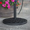 Cross Weave Round Outdoor Patio Umbrella Base - Black