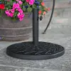 UB30RXWBL Cross Weave Round Outdoor Patio Umbrella Base - Walker Edison