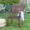 OWRCDB Solid Acacia Wood Outdoor Patio Rocking Chair - Dark Brown