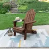 OWACDB Dark Walnut Brown Patio Adirondack Chair - Walker Edison