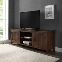 W70CS2DDW 70 Modern Farmhouse Wood TV Stand - Essential