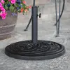 UB30RCWBL Circle Weave Round Outdoor Patio Umbrella Base - Black