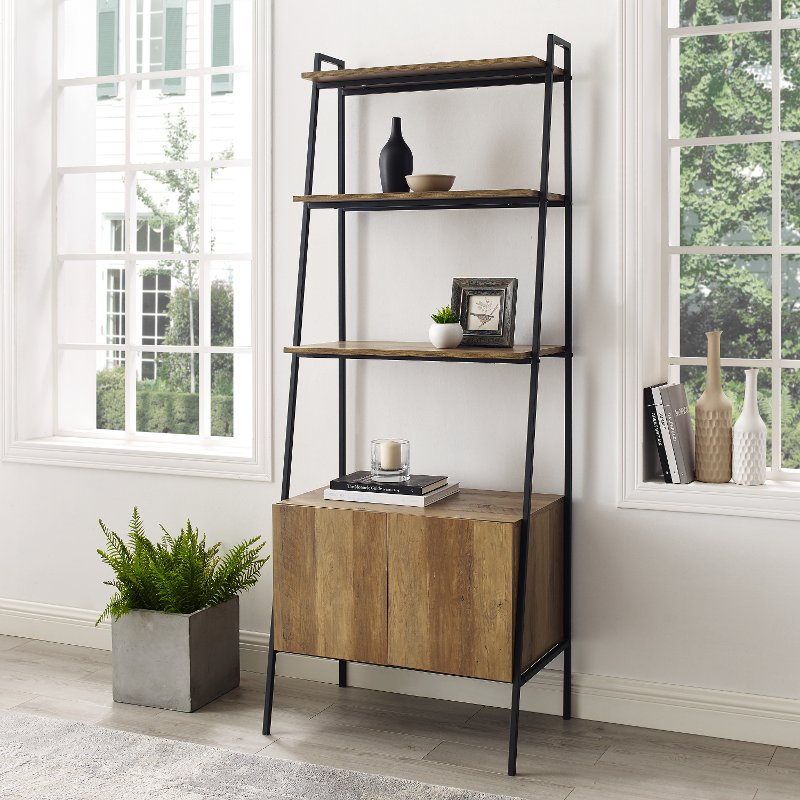 Arlo Reclaimed Barnwood 72 Inch Modern, Reclaimed Wood Ladder Bookcase