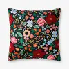 P6059-RP-BLACK/MULTI Rifle Paper Co. Black and Multi Color Floral Throw Pillow