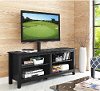 Rustic Wood 58 TV Stand with Mount - Black
